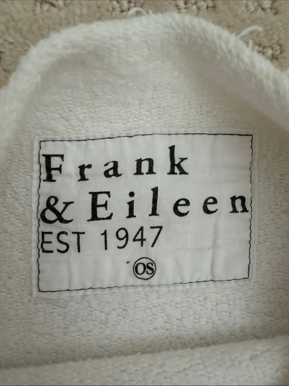 Frank & Eileen Tee Lab White 100% Cotton Oversized Poncho Sweatshirt One Size